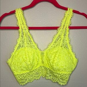 Aerie Neon Yellow Lace Bralette